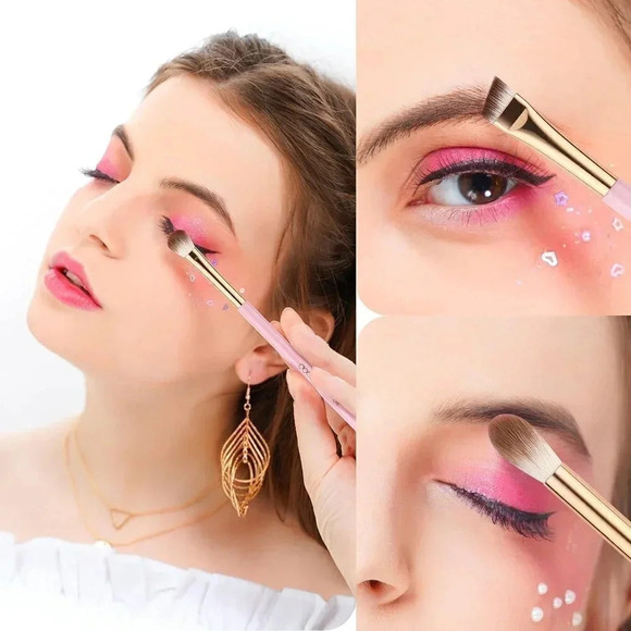 Docolor Eye Makeup Brushes 15Pcs Eyeshadow Brush Set with Synthetic Hairs - Pink - Picture 5 of 9